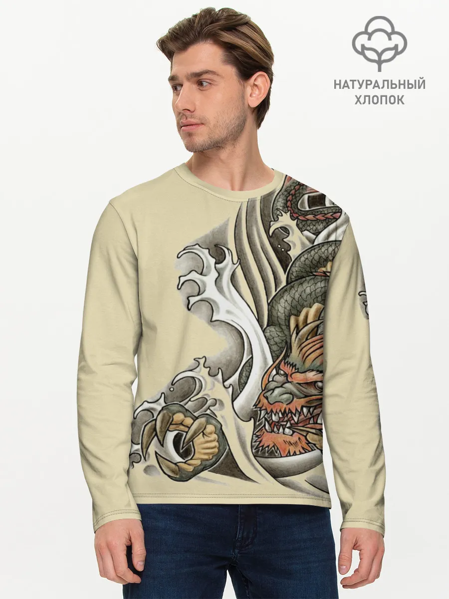 Мужской лонгслив базовый / Восточный дракон