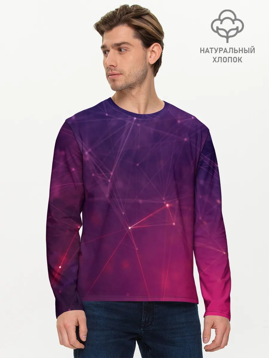 Мужской лонгслив базовый / Космическая текстура