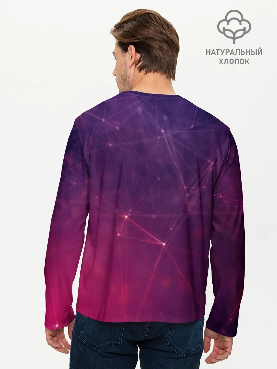 Мужской лонгслив базовый / Космическая текстура