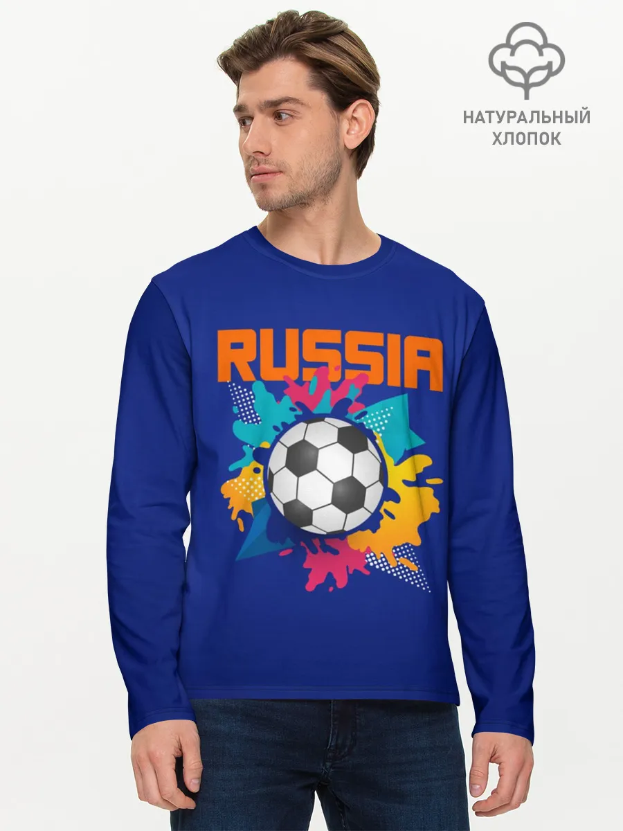 Мужской лонгслив базовый / Футбол Россия