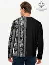 Мужской лонгслив базовый / Узор на чёрном