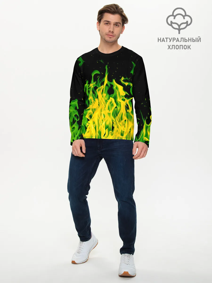 Мужской лонгслив базовый / Дикий огонь