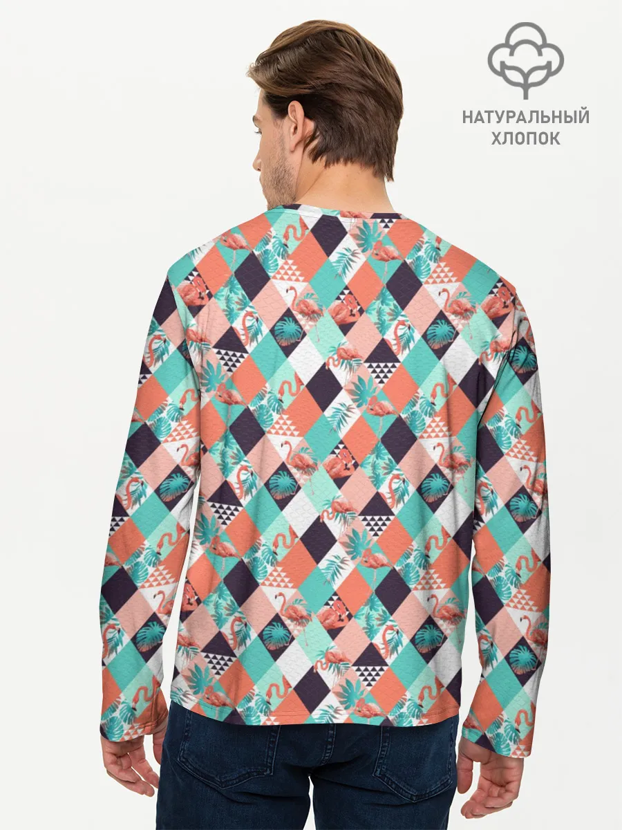 Мужской лонгслив базовый / Фламинго