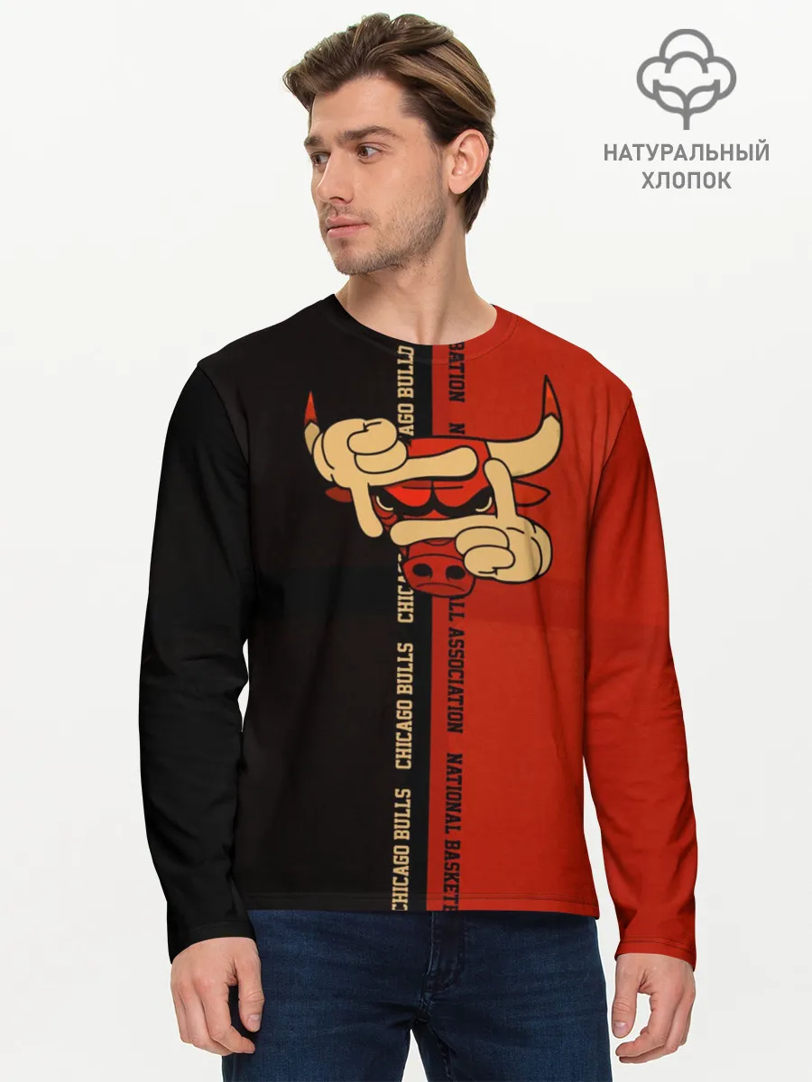 Мужской лонгслив базовый / NBA. Chicago bulls