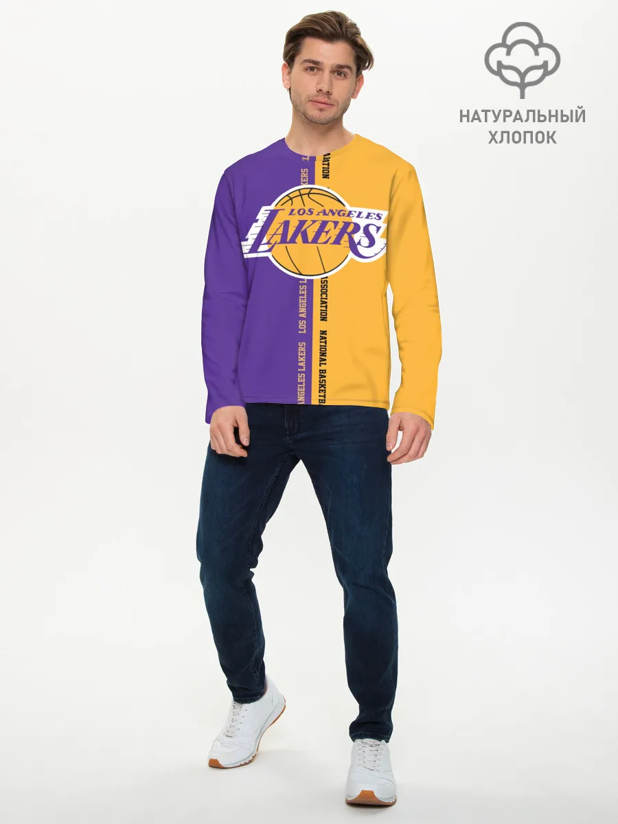 Мужской лонгслив базовый / Los angeles lakers. NBA