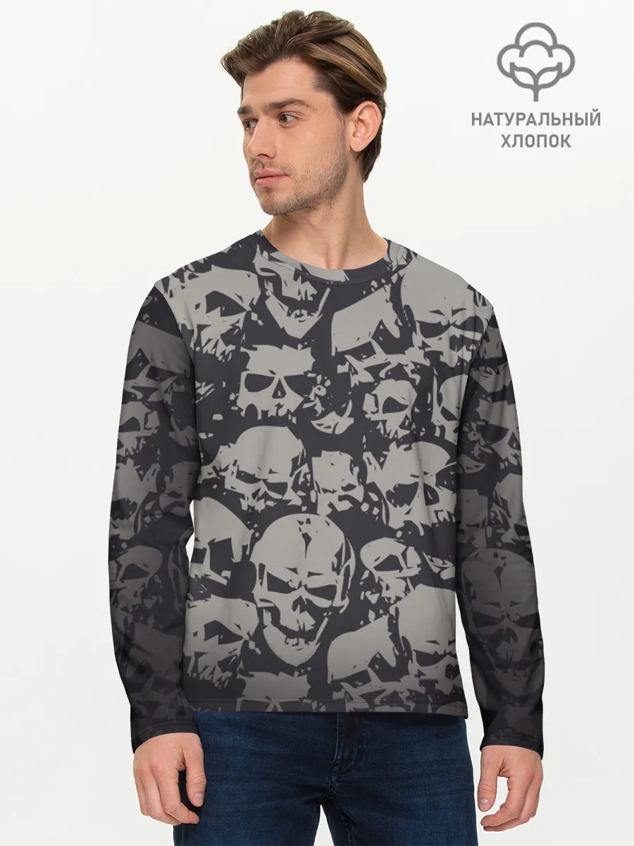 Мужской лонгслив базовый / Черепа
