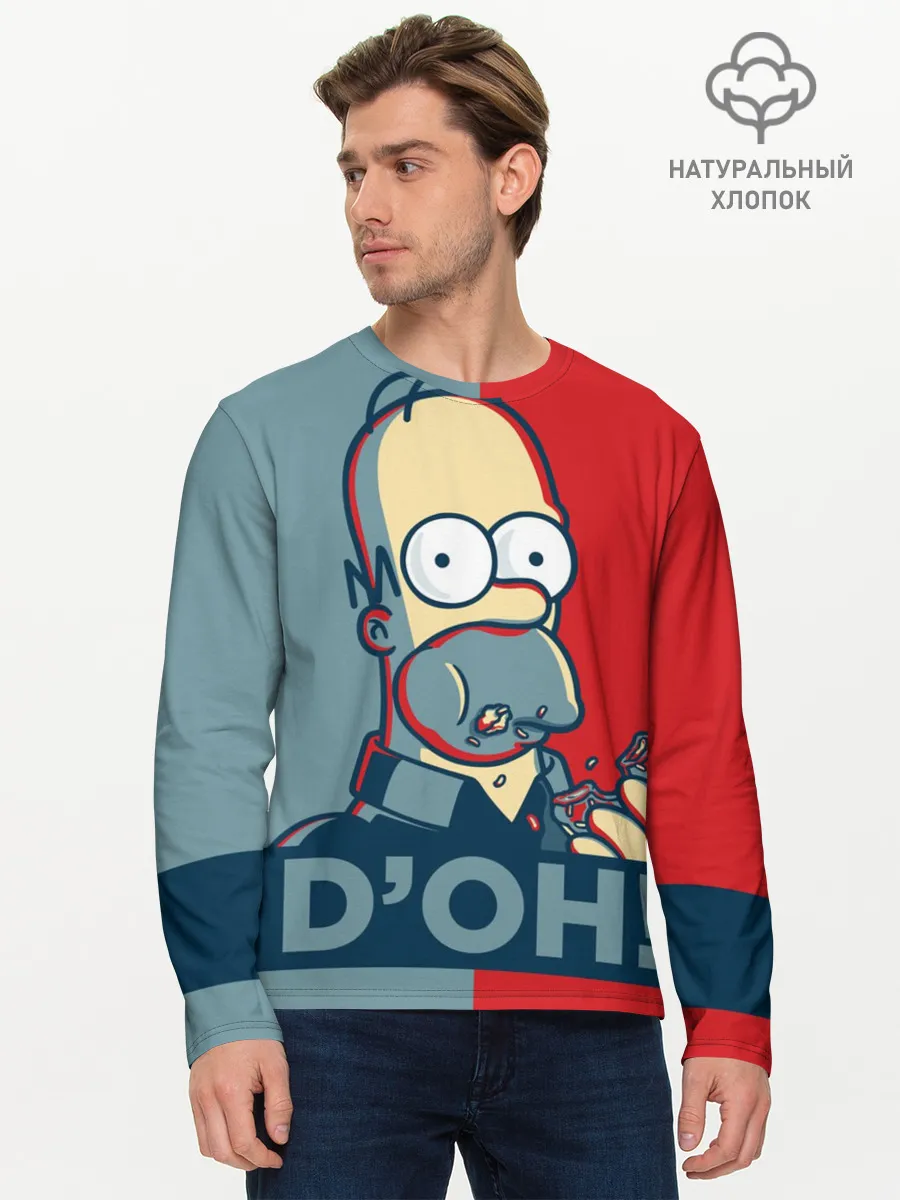 Мужской лонгслив базовый / Homer Simpson