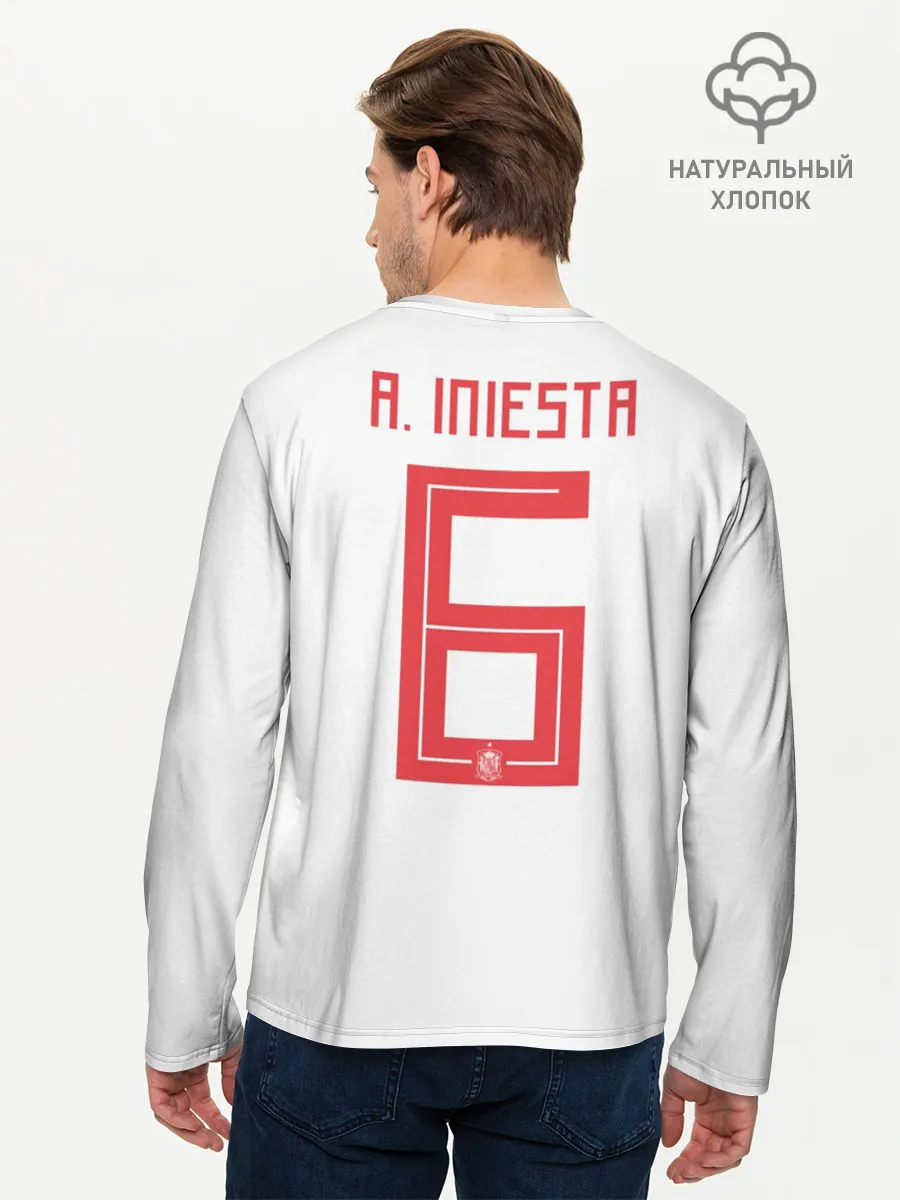 Мужской лонгслив базовый / Iniesta away WC 2018