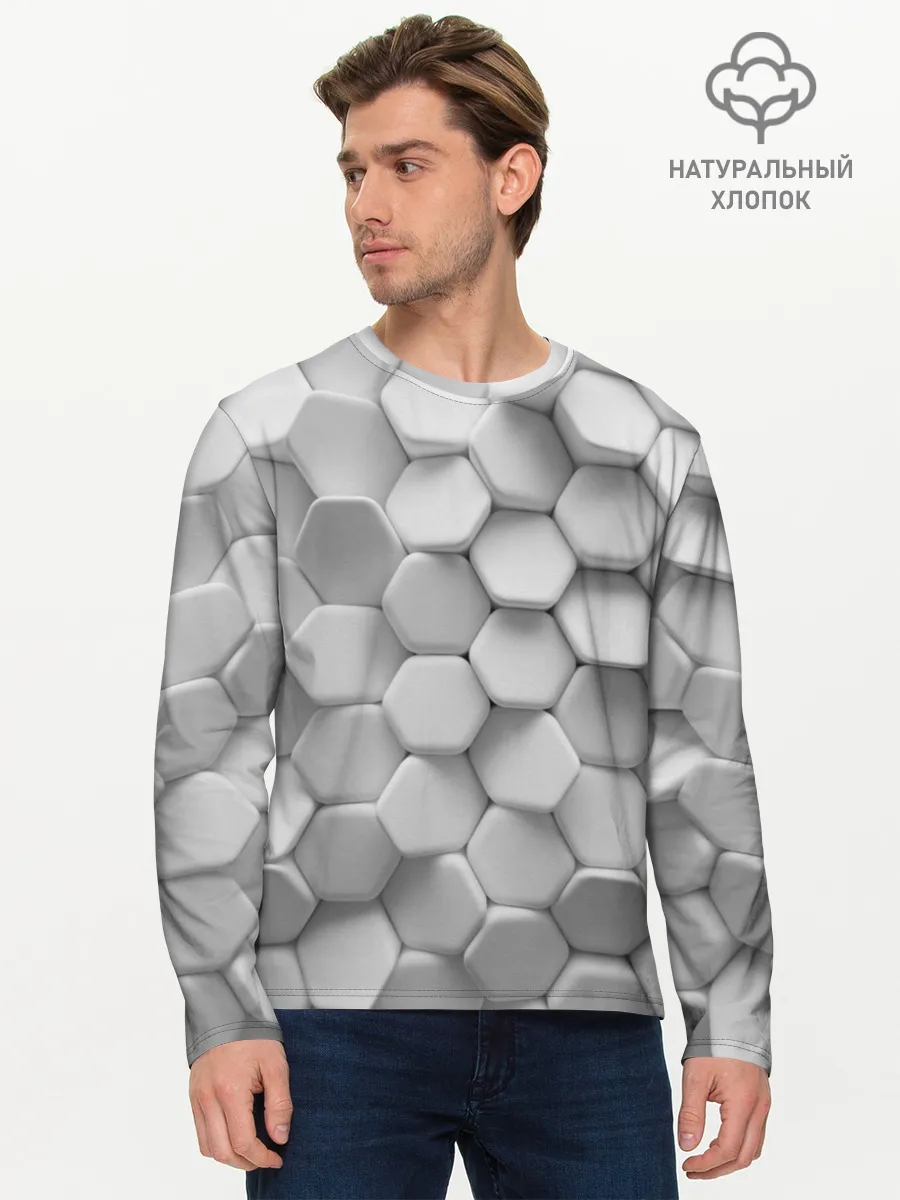 Мужской лонгслив базовый / Геометрическая живопись