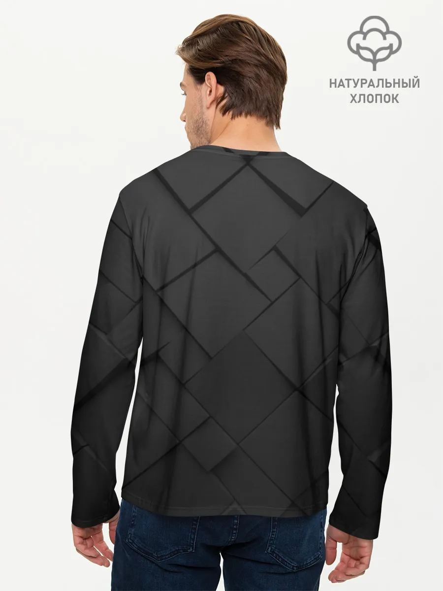 Мужской лонгслив базовый / Карбоновая абстракция