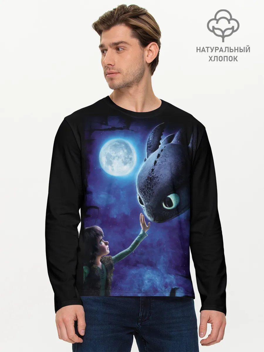 Мужской лонгслив базовый / как приручить дракона