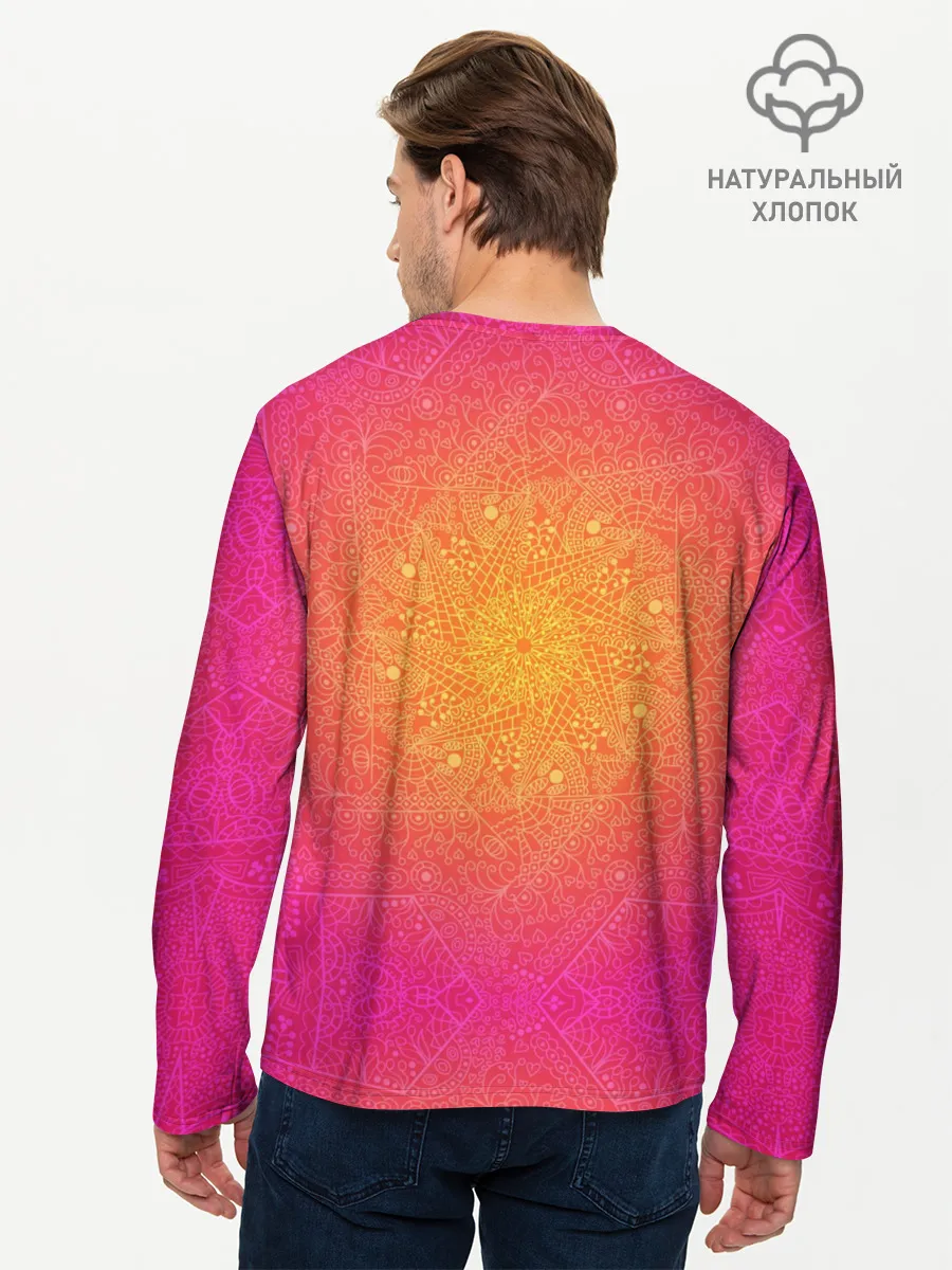 Мужской лонгслив базовый / Солнечная мандала