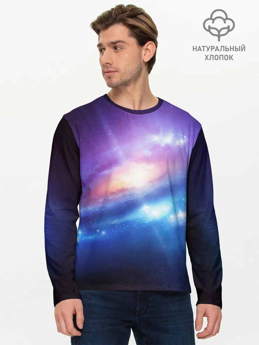 Мужской лонгслив базовый / Абстракция космоса
