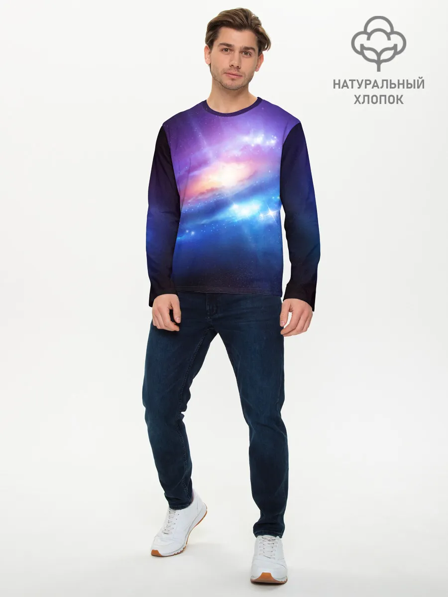 Мужской лонгслив базовый / Абстракция космоса