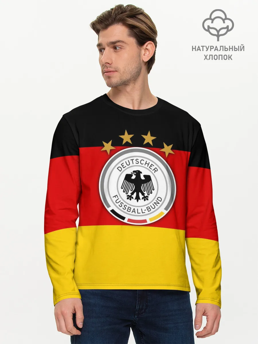 Мужской лонгслив базовый / Сборная Германии флаг