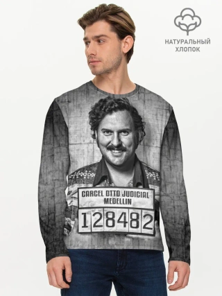 Мужской лонгслив базовый / Пабло Эскобар