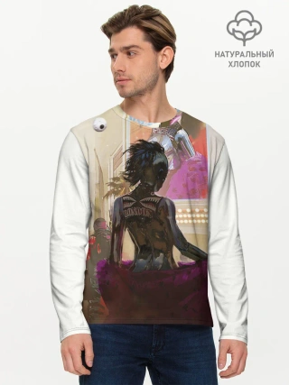 Мужской лонгслив базовый / Lady. Cyberpunk 2077