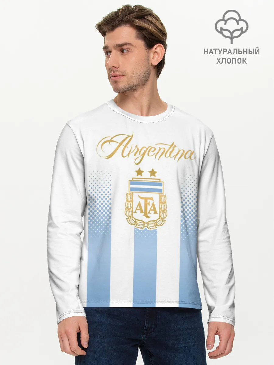 Мужской лонгслив базовый / Сборная Аргентины