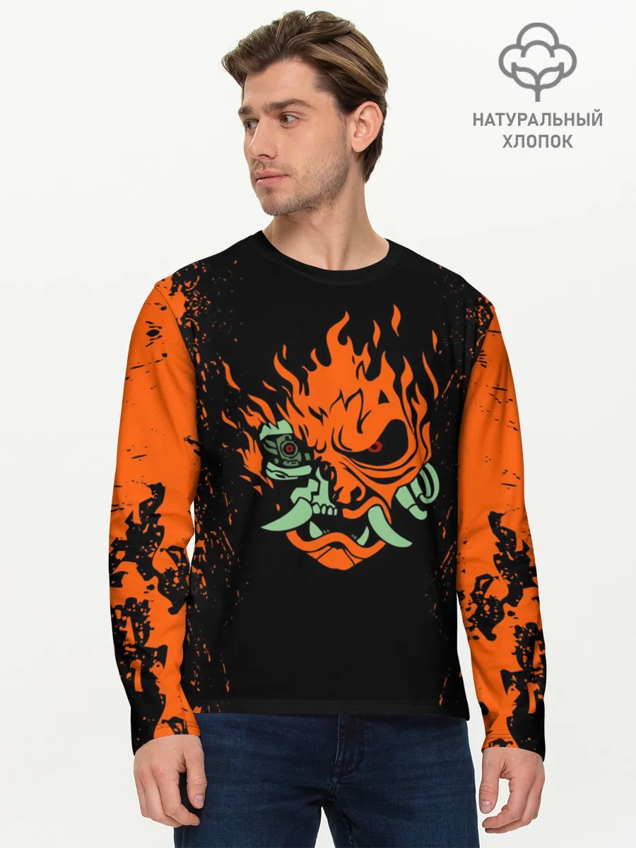 Мужской лонгслив базовый / CYBERPUNK 2077 SAMURAI