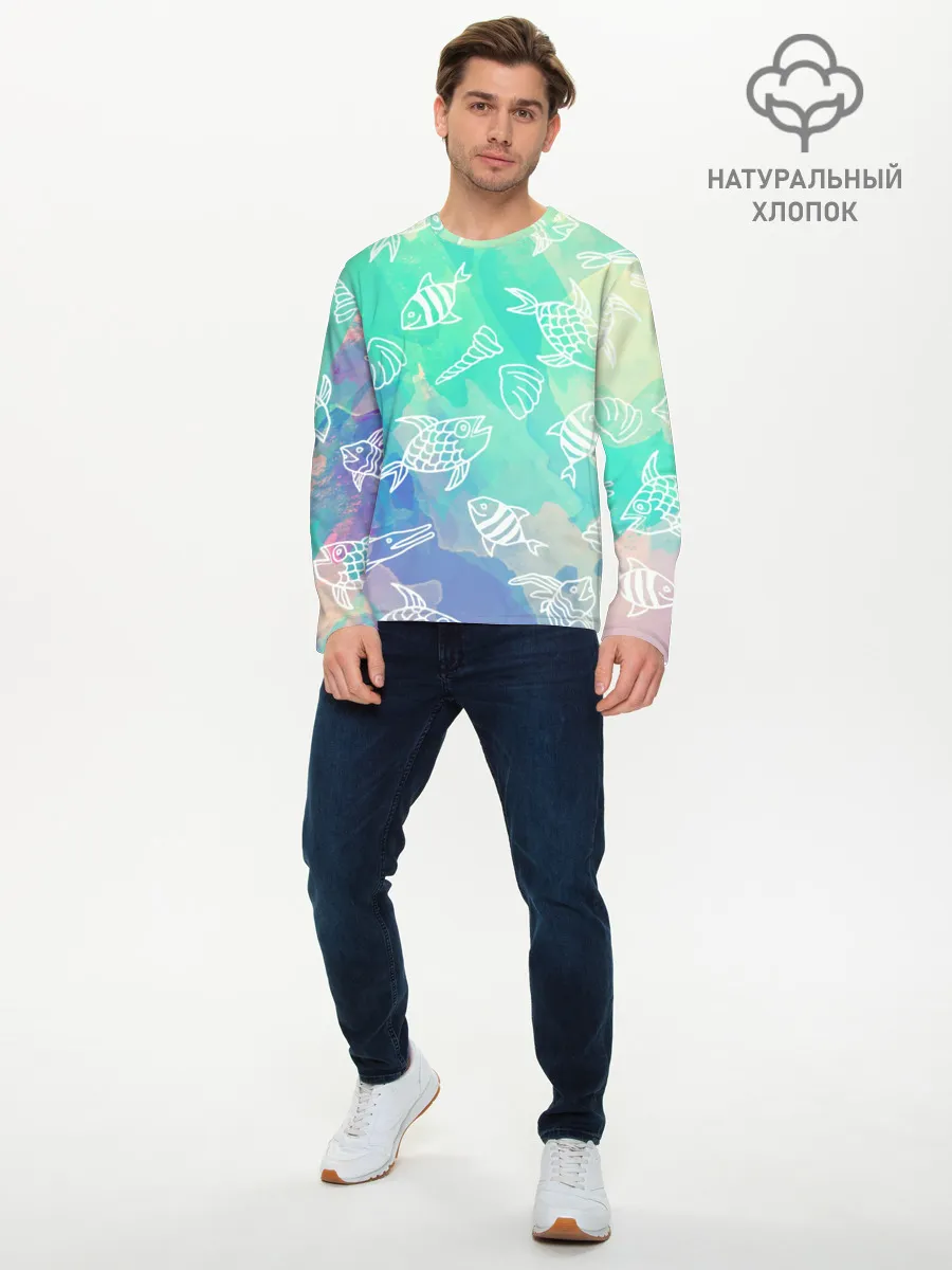 Мужской лонгслив базовый / Рыбы