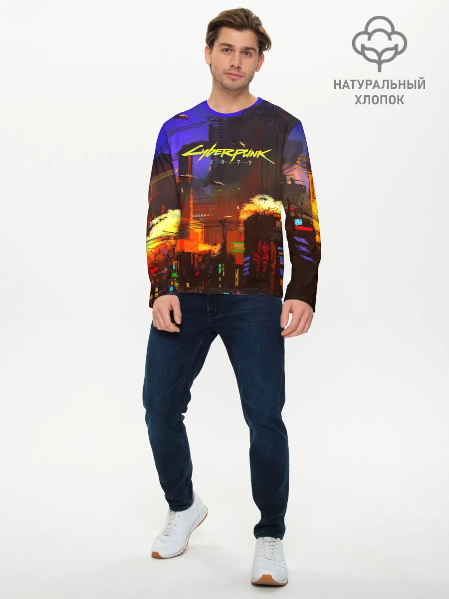 Мужской лонгслив базовый / Cyber Punk 2077