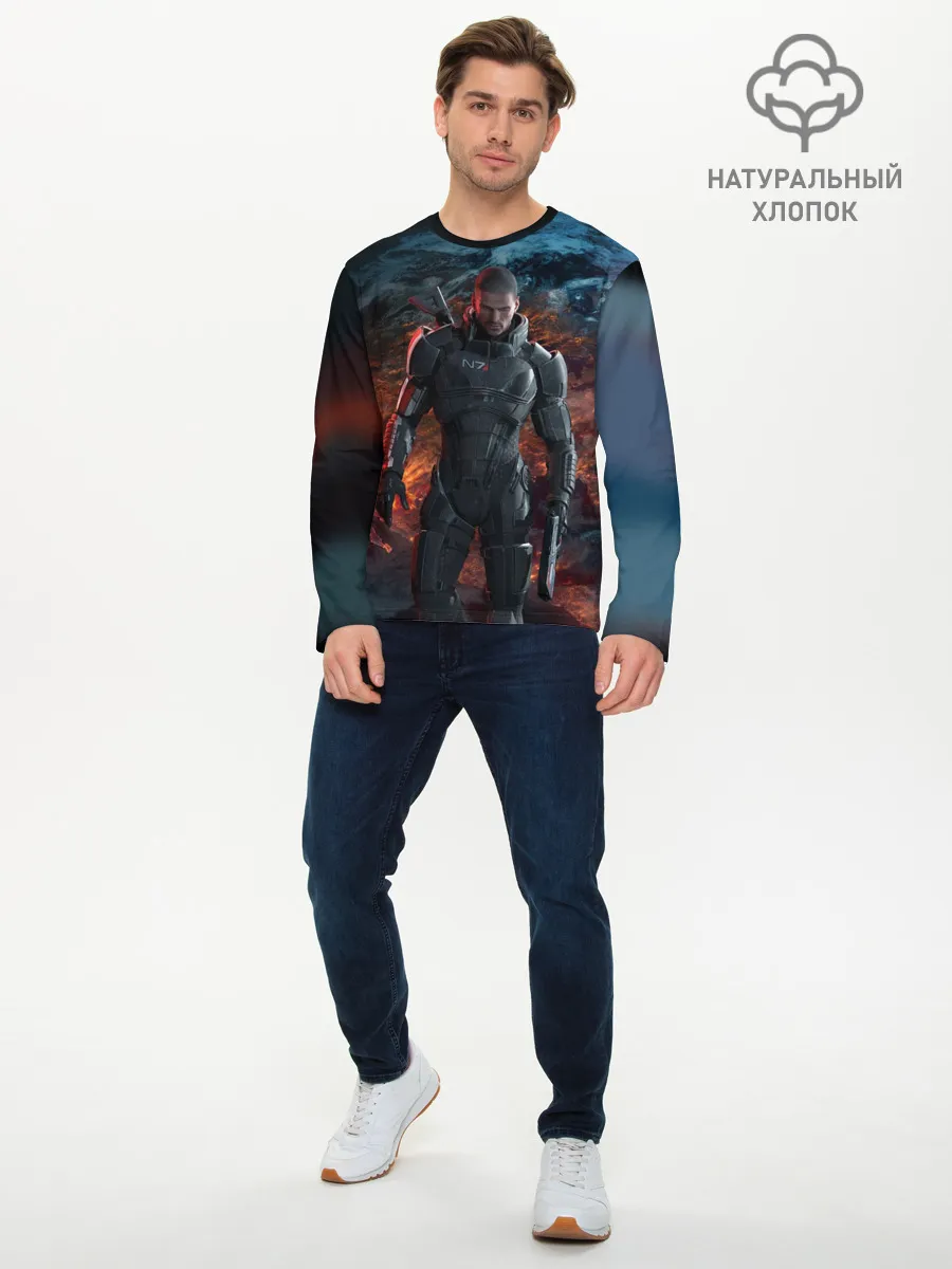 Мужской лонгслив базовый / Mass Effect 3