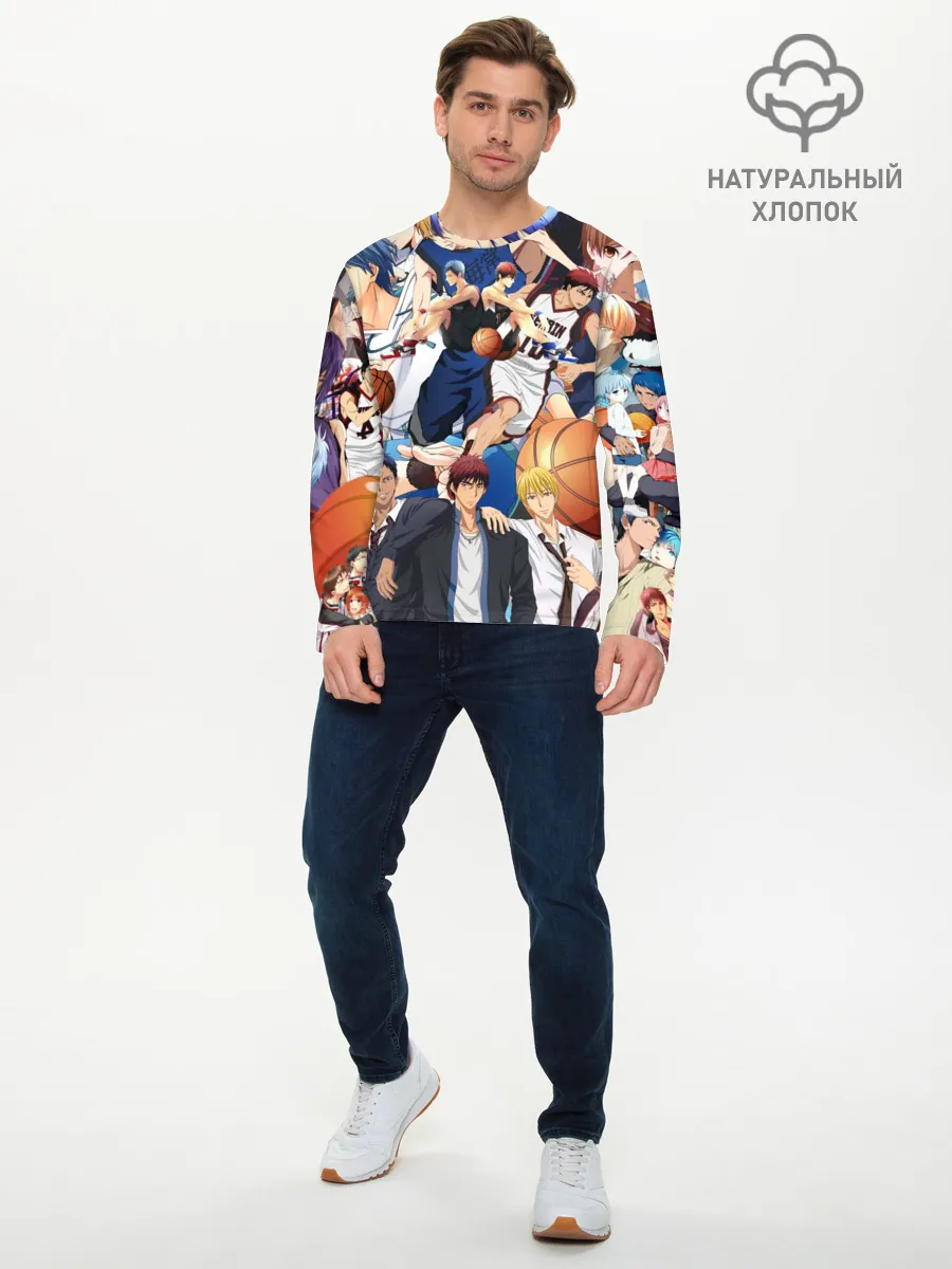 Мужской лонгслив базовый / Kuroko no Basket паттерн