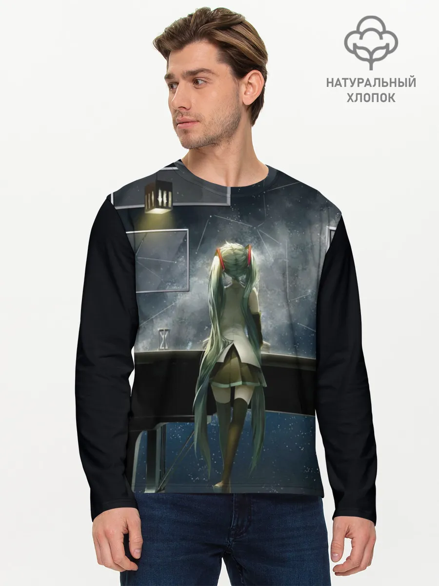 Мужской лонгслив базовый / Singer Miko Hatsune