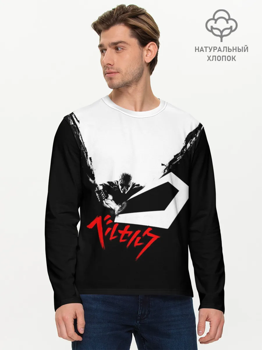 Мужской лонгслив базовый / Гатс разрубает тьму! БЕРСЕРК