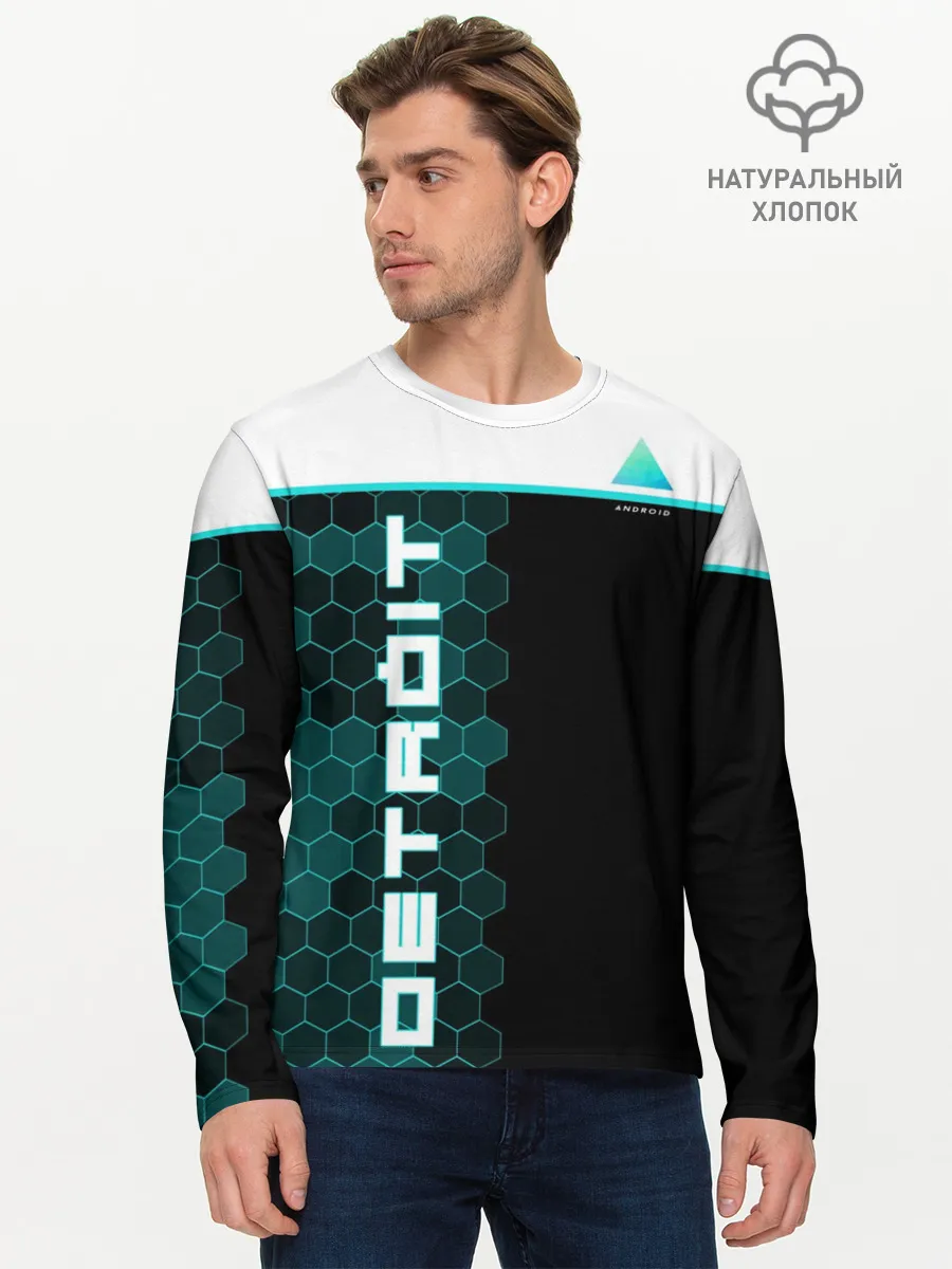 Мужской лонгслив базовый / Детройт: Стать человеком