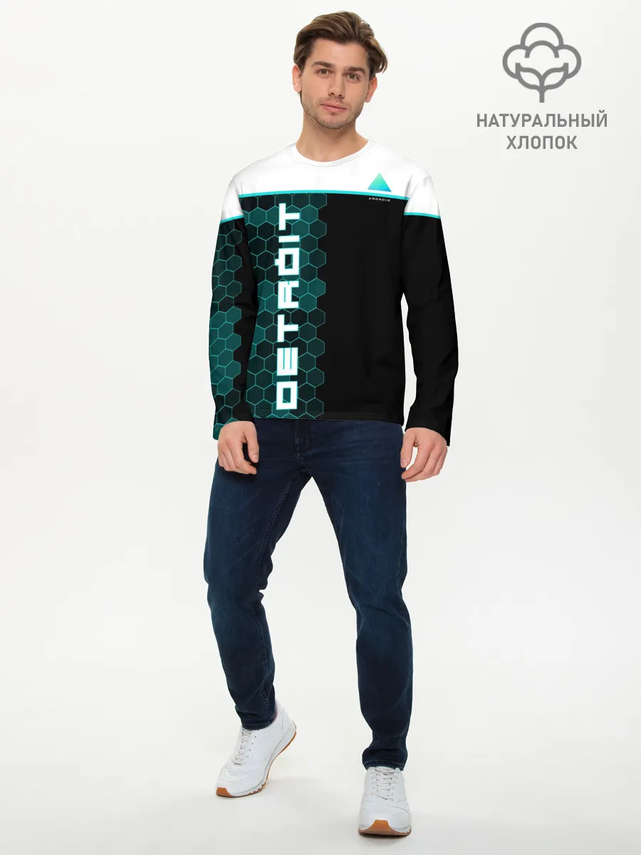 Мужской лонгслив базовый / Детройт: Стать человеком