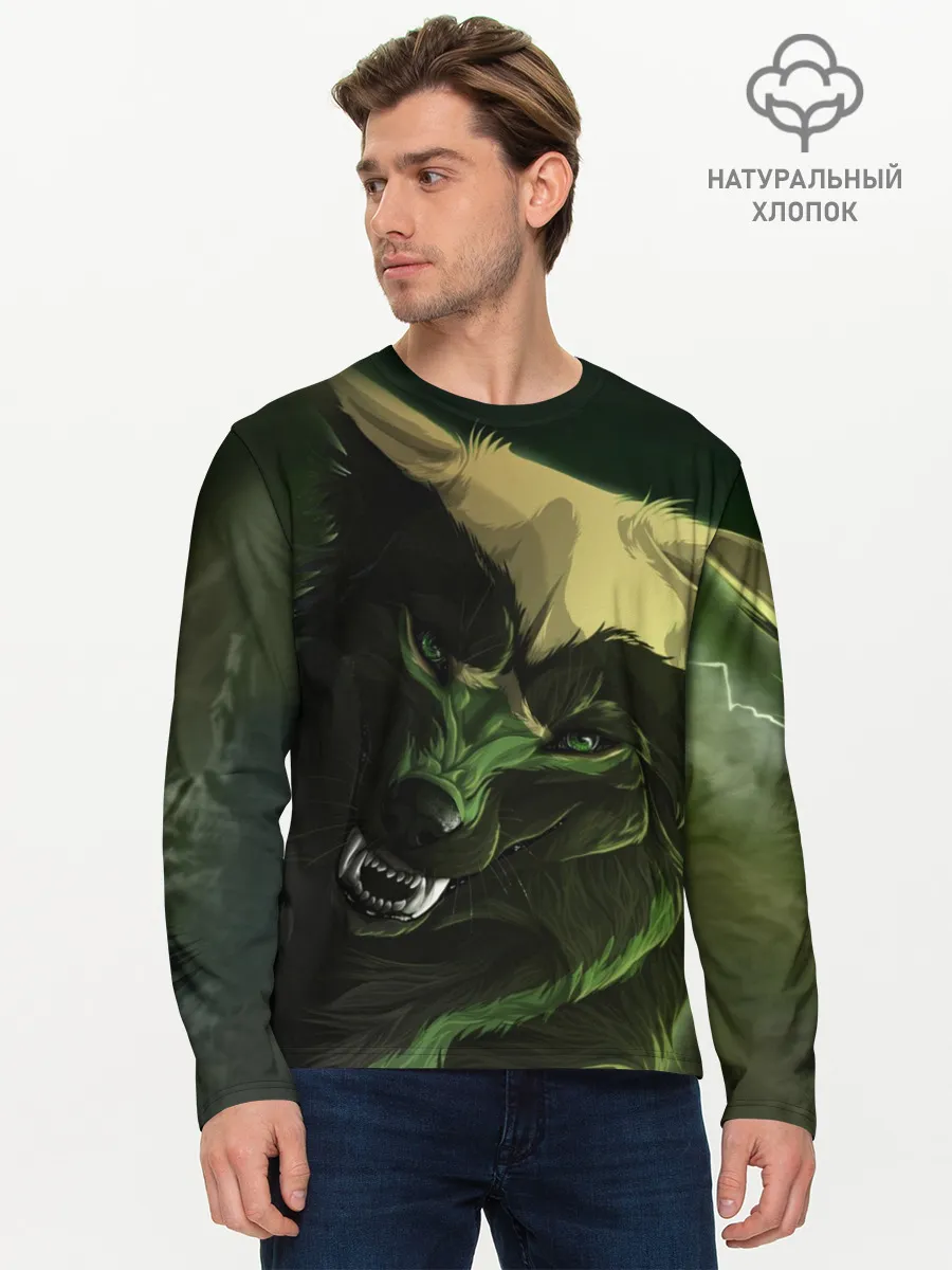 Мужской лонгслив базовый / Дикий хищник