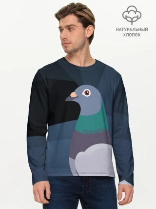Мужской лонгслив базовый / Голубь Наташа