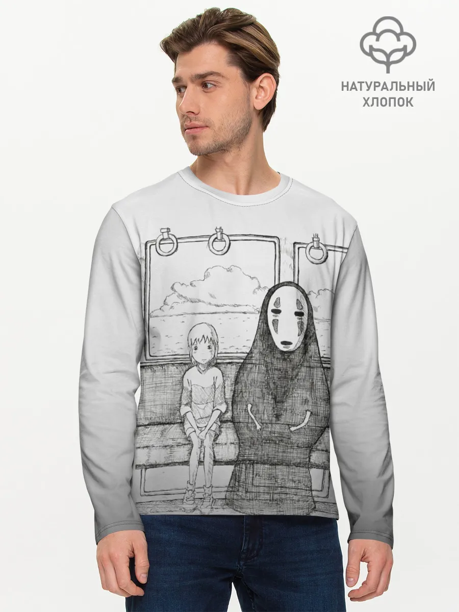Мужской лонгслив базовый / Тихиро и Каонаси