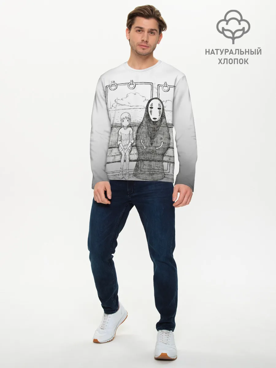 Мужской лонгслив базовый / Тихиро и Каонаси