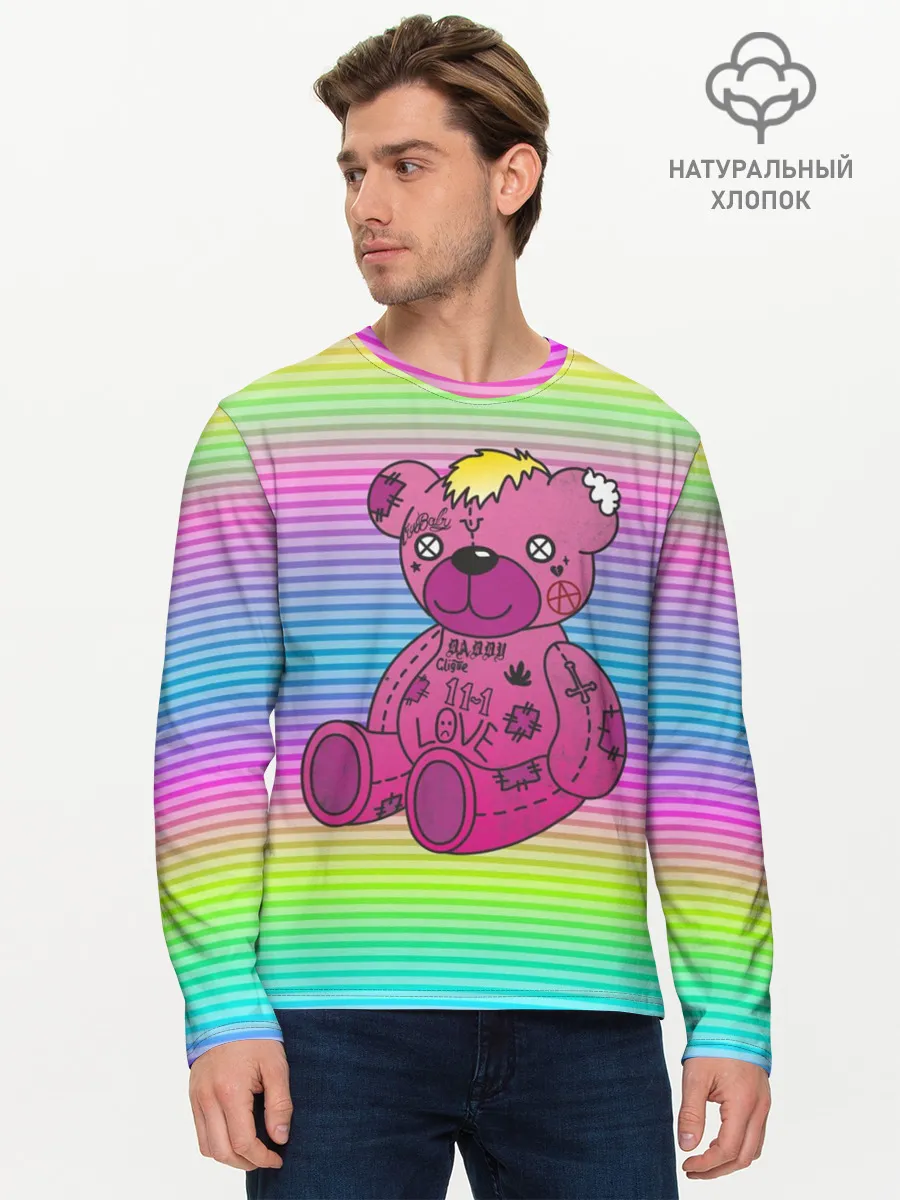 Мужской лонгслив базовый / Мишка Lil Peep
