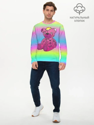 Мужской лонгслив базовый / Мишка Lil Peep