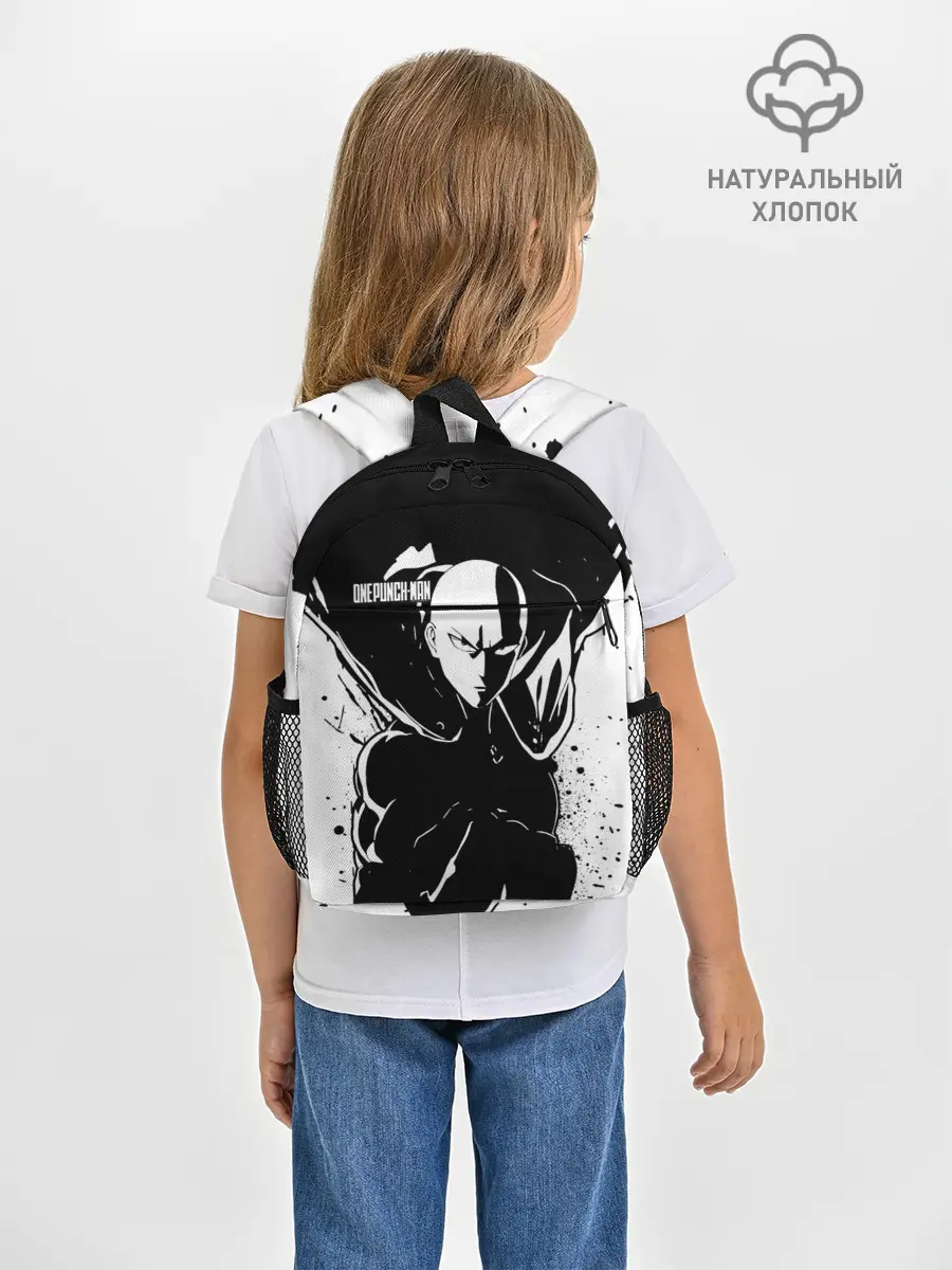 Рюкзак детский / Черно-белый Сайтама One Punch-Man