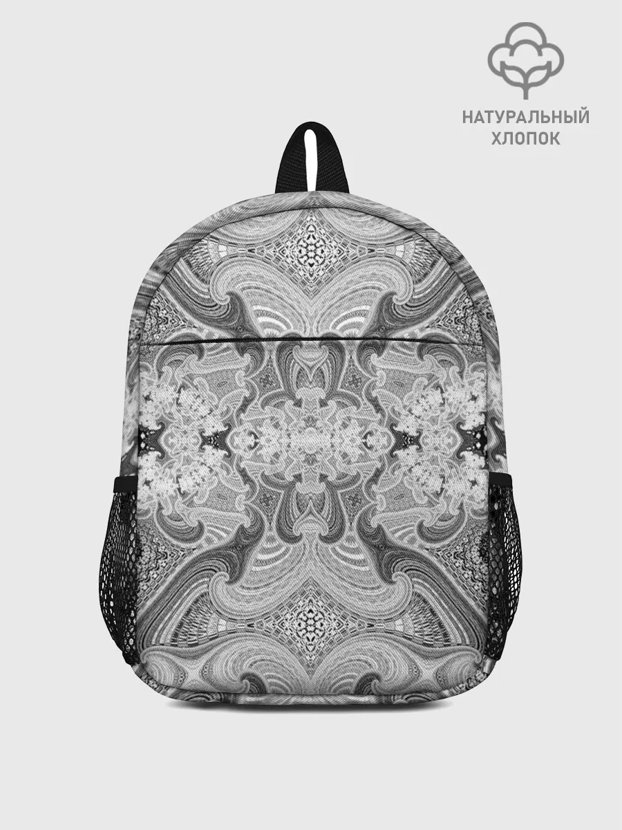 Рюкзак детский / Черно-белый абстрактный узор.