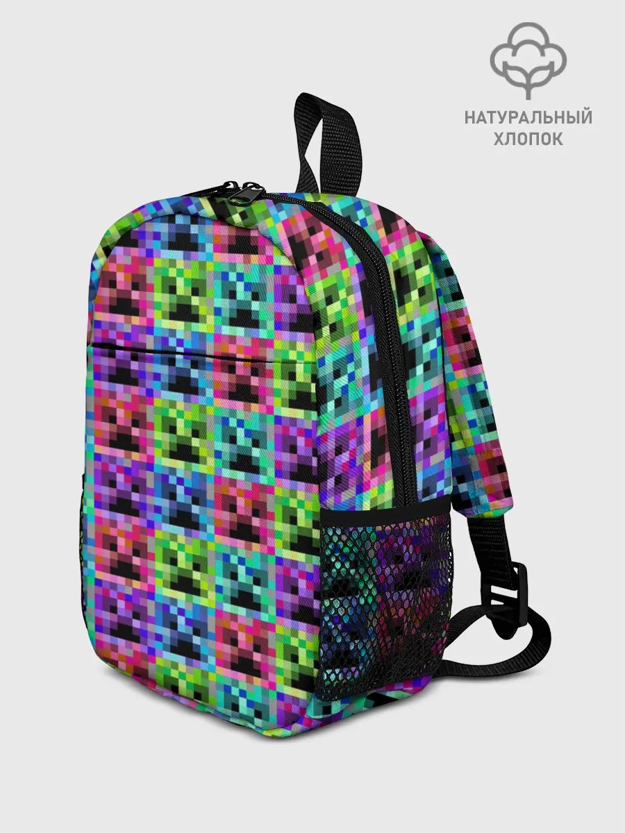 Рюкзак детский / МАЙНКРАФТ / MINECRAFT ЦВЕТНЫЕ КРИПЕРЫ