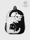 Рюкзак детский / Черный и белый кот кувыркаются.