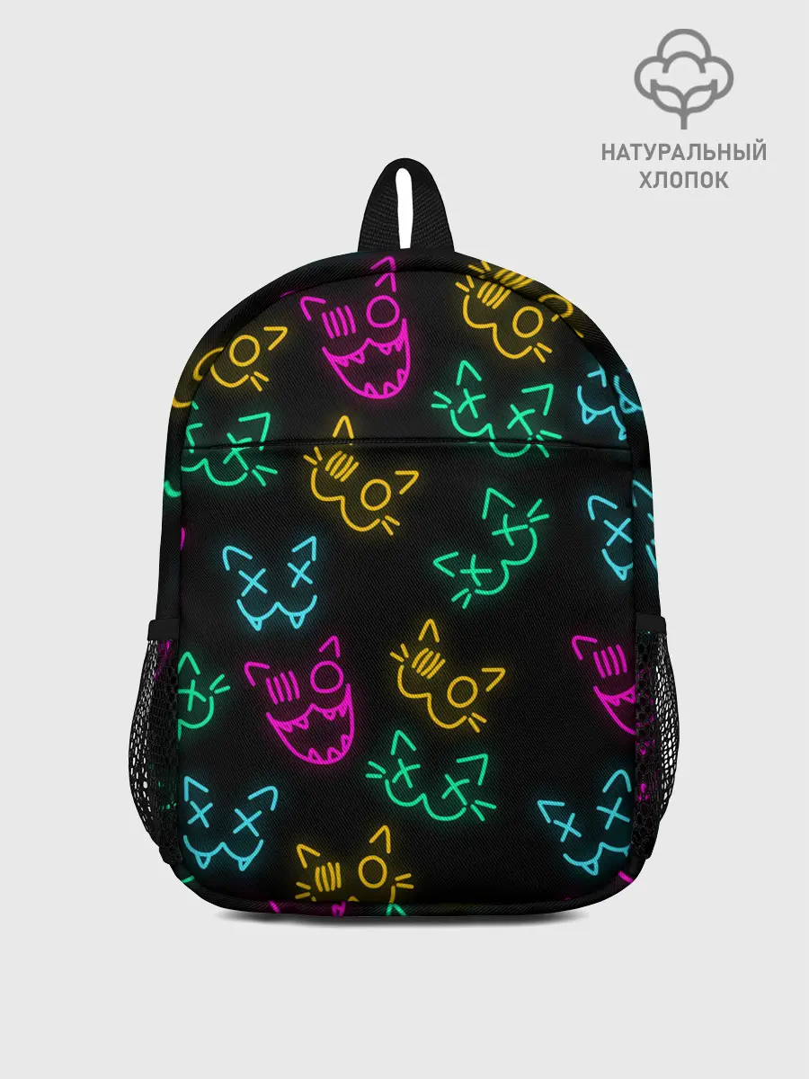 Рюкзак детский / НЕОНОВЫЕ КОТИКИ / NEON FACES CATS