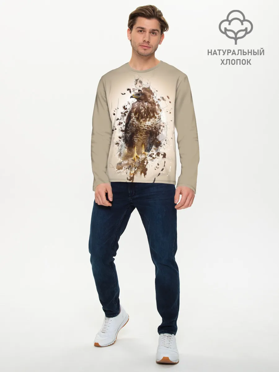 Мужской лонгслив базовый / Птица