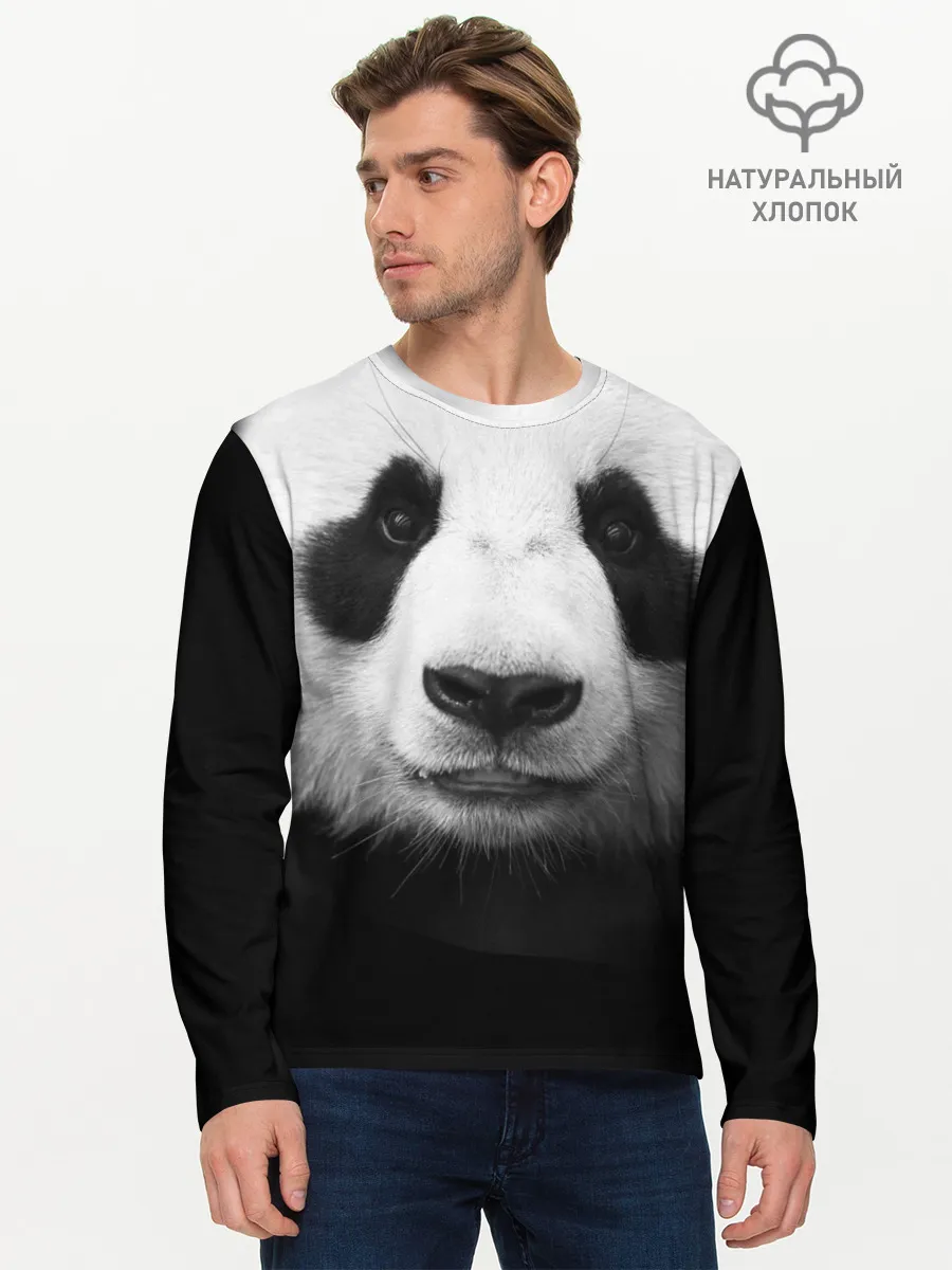 Мужской лонгслив базовый / Панда