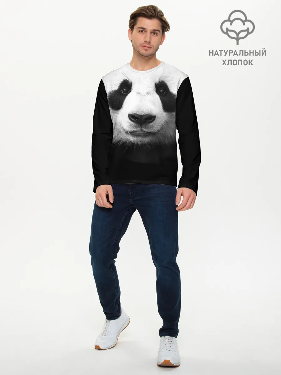 Мужской лонгслив базовый / Панда