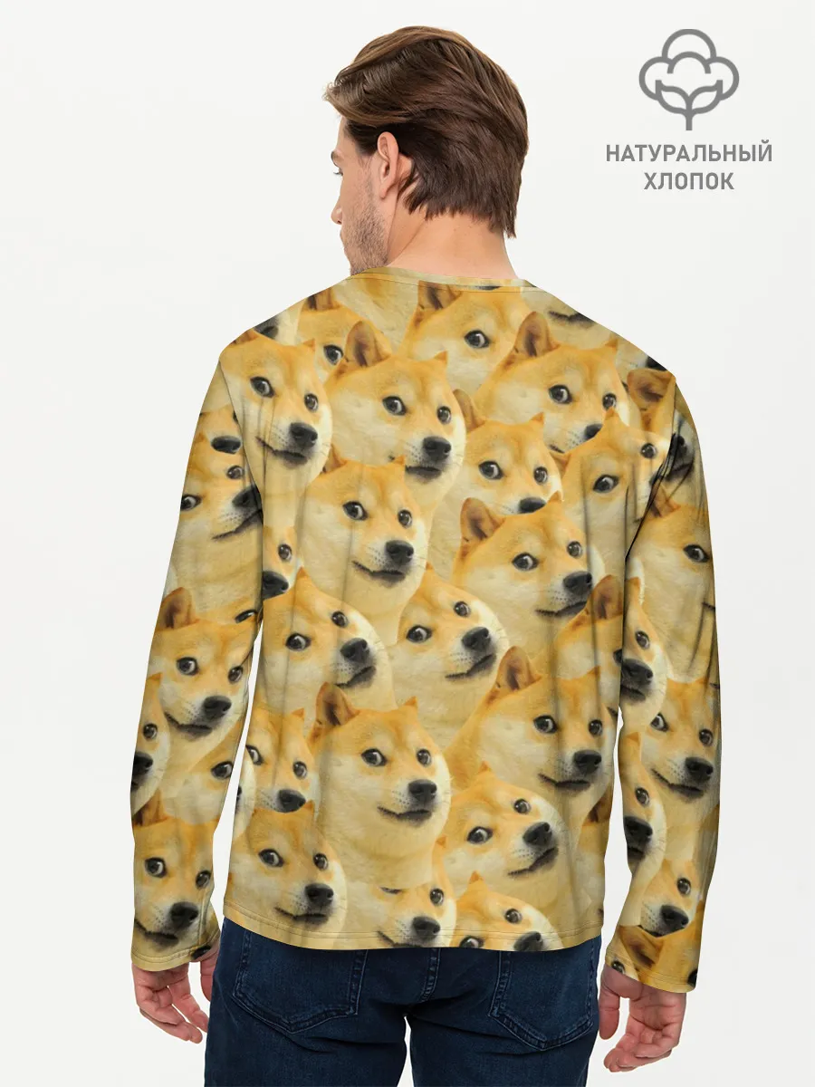 Мужской лонгслив базовый / Doge