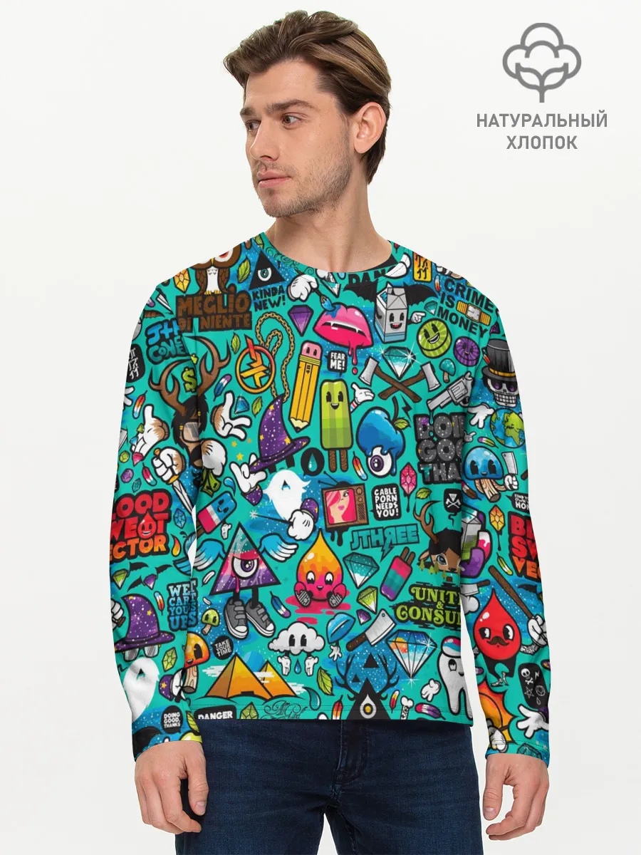 Мужской лонгслив базовый / стикербомбинг