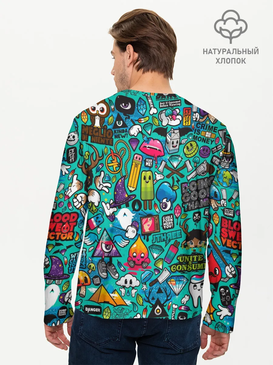Мужской лонгслив базовый / стикербомбинг