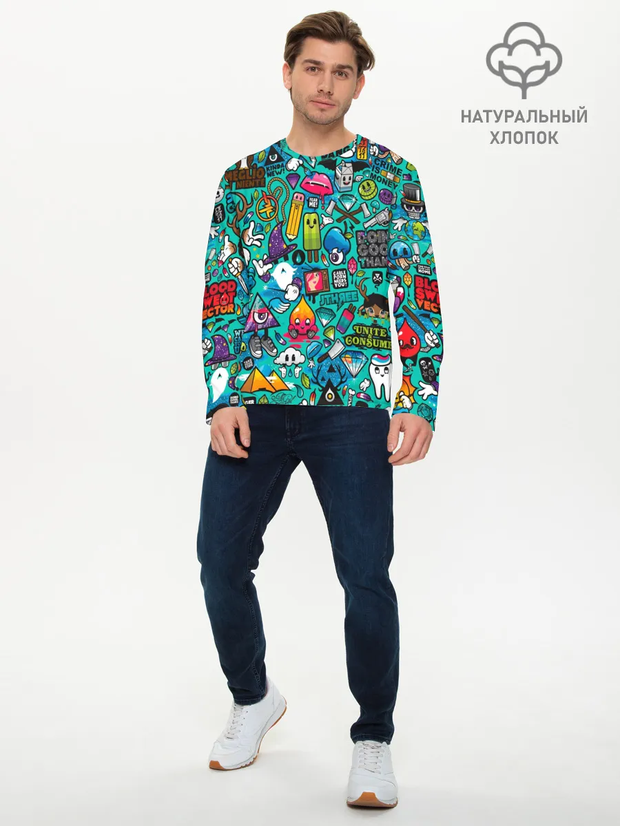 Мужской лонгслив базовый / стикербомбинг