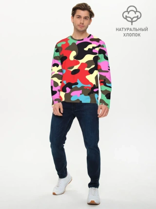 Мужской лонгслив базовый / Камуфляж
